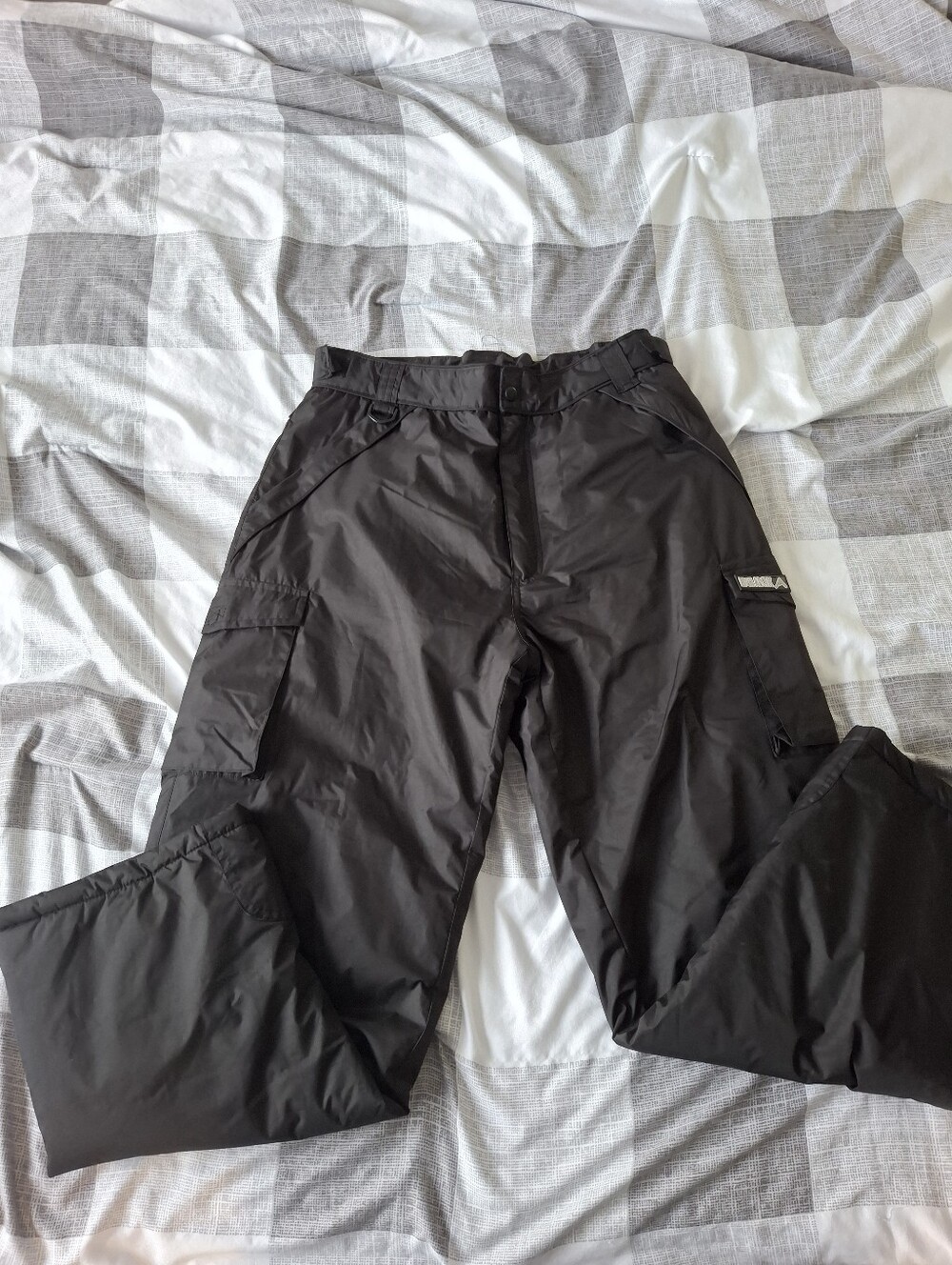 Men's Black Cargo Snow Pants